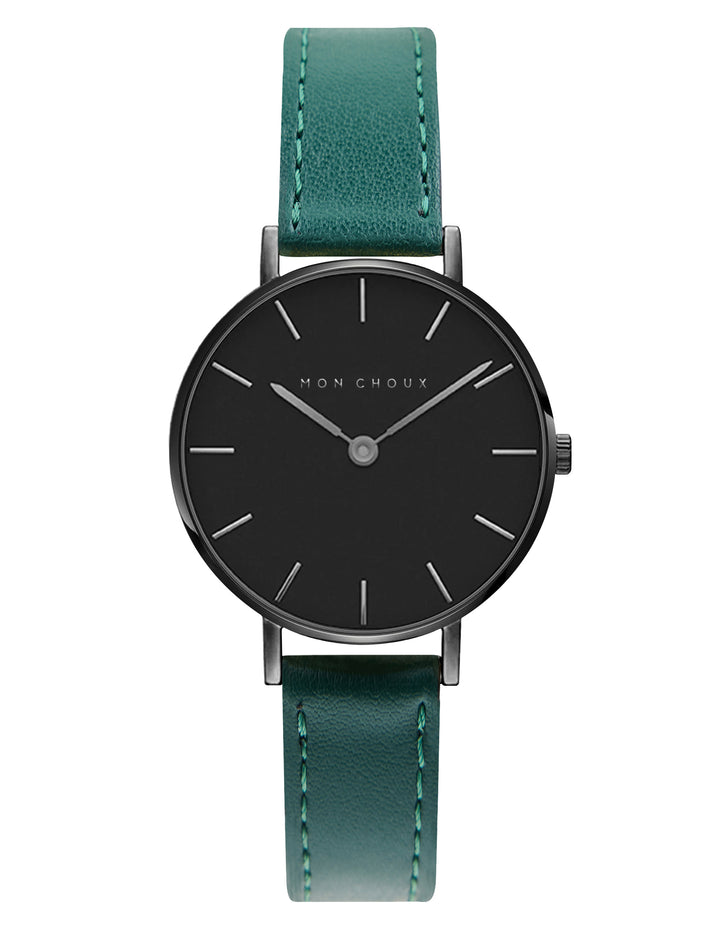 L'ESSENTIAL - MATTE BLACK WATCH - VINE VEGAN LEATHER | GRAPE